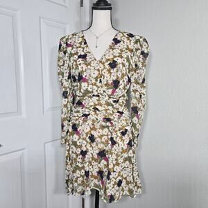 ASTR The Label Floral Mini Dress Sz S Long Sleeve Ruched Romantic Boho Vacation